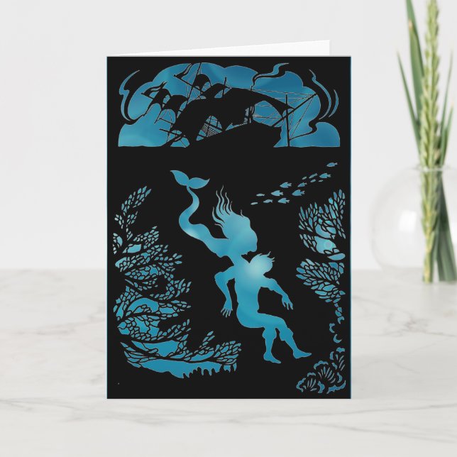 Classic Mermaid Fairy Tale.  Blank Card (Front)