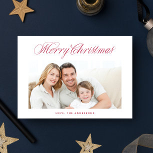 Classic Merry Christmas Calligraphy Lettering Holiday Card