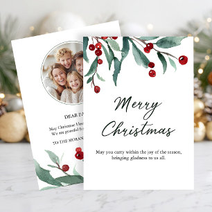 Classic Merry Christmas Card with Warm Winter Wish