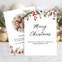 Classic Merry Christmas Card with Warm Winter Wish