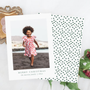 Classic Merry Christmas Dots Holiday Photo Card