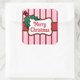 Classic Merry Christmas Peppermint Stickers 