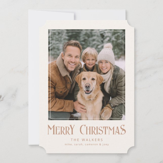 Classic Merry Christmas Photo Holiday Card (Front)