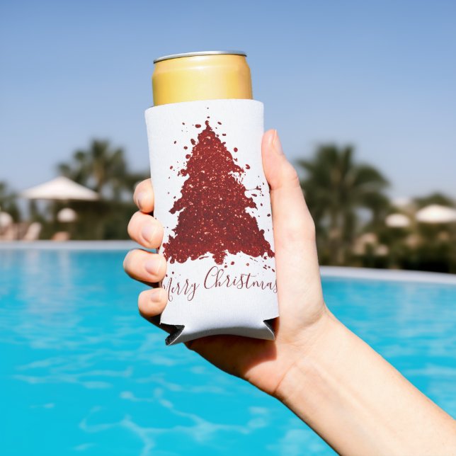 Classic Merry Christmas | Rich Festive Crimson Red Seltzer Can Cooler (In Situ Pool)