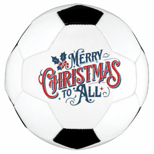 Classic Merry Christmas to All Festive Holiday Art Football