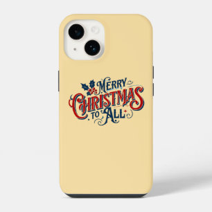 Classic Merry Christmas to All Festive Holiday Art iPhone 14 Case