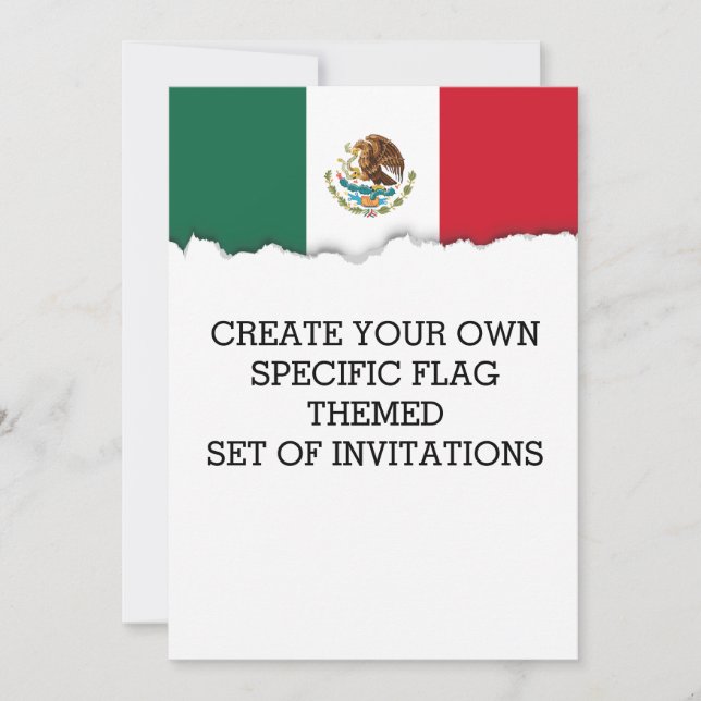Classic Mexican Flag Invitation (Front)