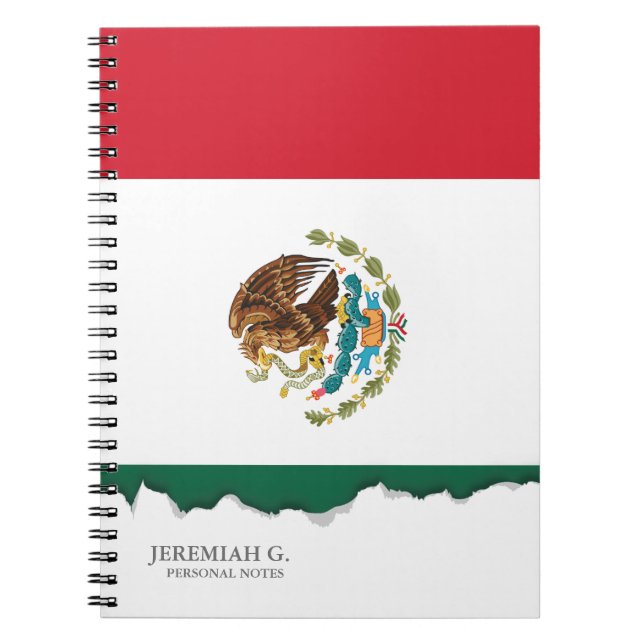 Classic Mexican Flag Notebook (Front)
