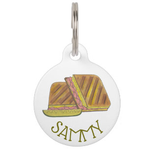 Classic Miami Cuban Sandwich Ham Pork Swiss Cheese Pet Tag