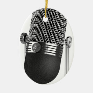 Classic Microphone Ceramic Tree Decoration