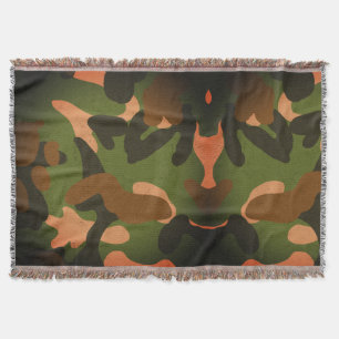 Classic Military Camo Pattern Throw Blanket