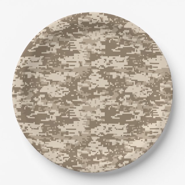Classic Military Digital Camo Pattern Paper Plate (Front)