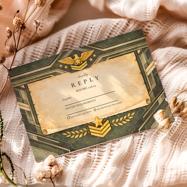 Classic Military Graduation Ceremony RSVP Card (Creator Uploaded)