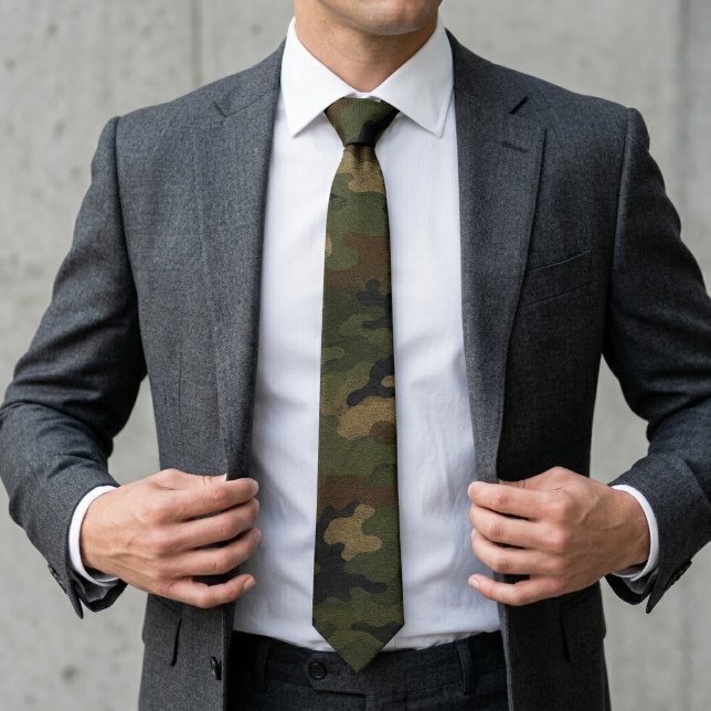 Classic Military Woodland Camouflage Pattern Tie (Creator Uploaded)