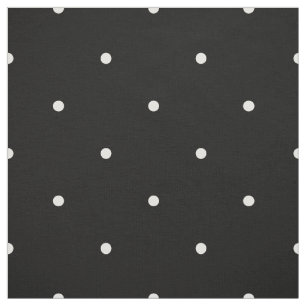 Classic Mini Vanilla & Black Polka Dots Pattern Fabric