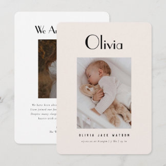 Classic Minimal Baby Birth Announcement