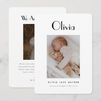 Classic Minimal Baby Birth Announcement