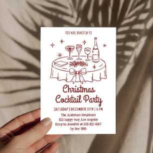 Classic Minimal Christmas Cocktail Party Invitation