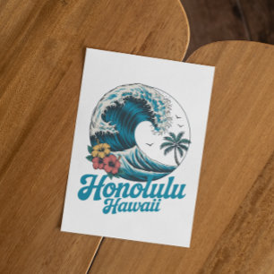 Classic Minimal Honolulu Hawaii Aloha Travel Postcard