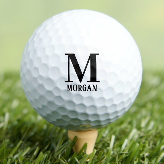 Classic Minimal Initial Name Monogram Golf Balls (Classic Minimal Initial Name Monogram Golf Balls)