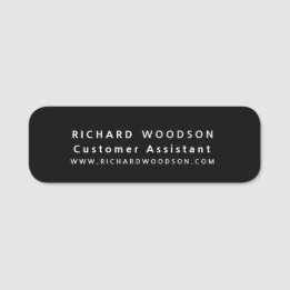 Classic  Minimal  Minimalist Black Simple Name Tag