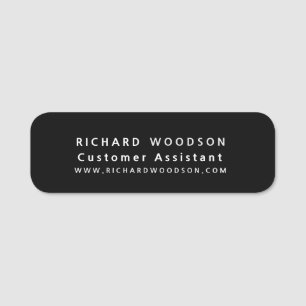 Classic  Minimal  Minimalist Black Simple Name Tag