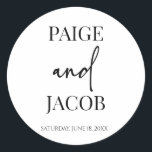 Classic Minimal Minimalist Custom Names Wedding Round Sticker<br><div class="desc">This is a Classic Minimal Minimalist Custom Names Wedding Party Favour Stickers!


minimal simple plain bare basic</div>