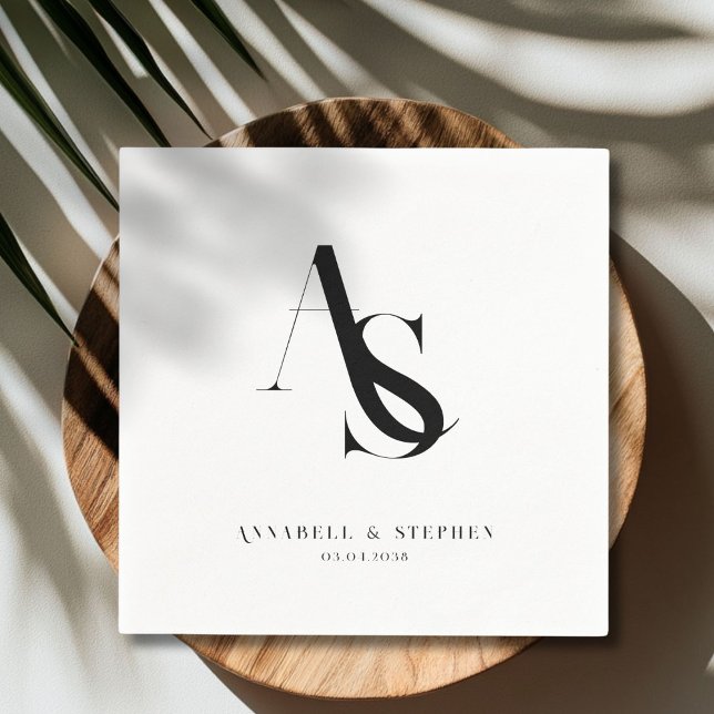 Classic, Minimal, Monogram, Wedding Napkins (Classic, Minimal, Monogram, Wedding Napkins)