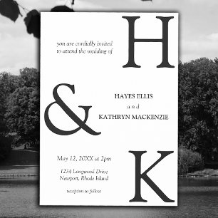 Classic Minimal Old Money Aesthetic Simple Wedding Invitation