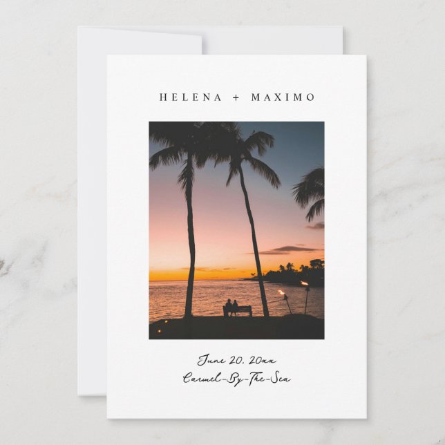 Classic Minimal Photo Save The Date (Front)