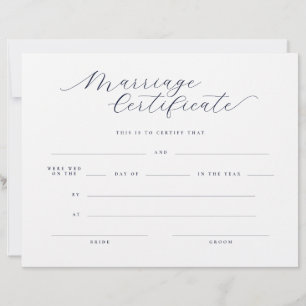 Classic Minimal Script Marriage Certificate