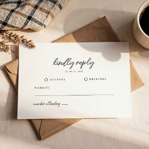 Classic Minimal Script Wedding RSVP Card