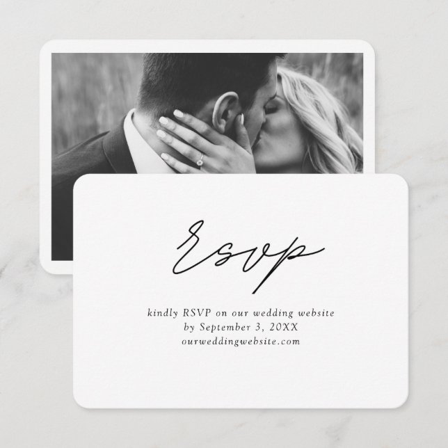 Classic Minimal Wedding RSVP Enclosure Card (Front/Back)