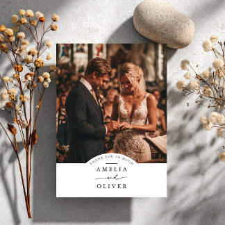 Classic Minimal Wedding Thank You Card