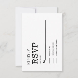 CLASSIC MINIMALIST BLACK AND WHITE RSVP CARD
