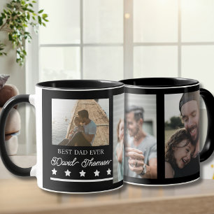 Classic Minimalist Black White Best Dad Ever Mug