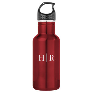 Classic Minimalist Black White Monogram 532 Ml Water Bottle
