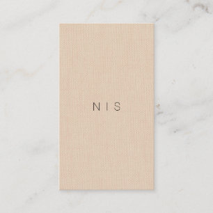 Classic Minimalist Brown Linen Background Vertical Business Card