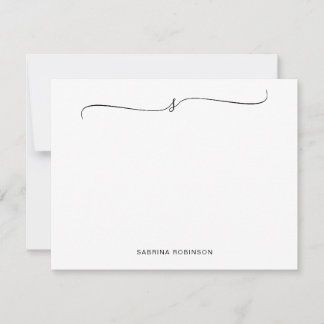Classic Minimalist Calligraphy Note Card