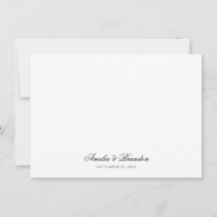 Classic Minimalist Calligraphy Script Thank You Card
