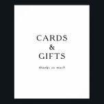 Classic Minimalist Cards and Gifts Sign<br><div class="desc">This classic minimalist cards and gifts sign is great for a simple and elegant wedding. The black and white vintage typography gives it a classy formal touch. Keep it as is,  or choose to personalise it with artwork or graphics of your choice.</div>