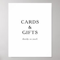 Classic Minimalist Cards and Gifts Sign