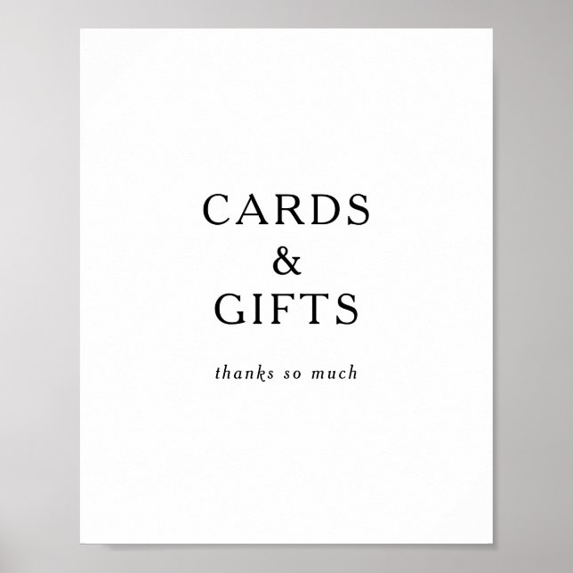 Classic Minimalist Cards and Gifts Sign (Front)
