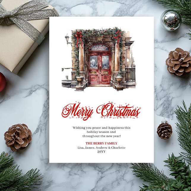 Classic Minimalist Christmas Scene Greeting Holiday Card (Classic Minimalist Christmas Scene Greeting)