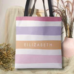 Classic minimalist Colorful Summer Stripes art Tote Bag