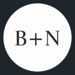 Classic Minimalist Custom Monogram Wedding Round Sticker<br><div class="desc">Discover the essence of sophisticated simplicity with our 'Classic Minimalist Custom Monogram Wedding Classic Round Sticke' emblem. This design embodies the modern couple's love for minimalist elegance, presenting their union with a timeless black and white monogram. Each detail is thoughtfully chosen, from the classic font to the round backdrop, reflecting...</div>