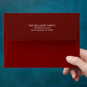 Classic Minimalist Dark Red Christmas Envelope