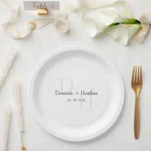 CLASSIC Minimalist Elegance Wedding Paper Plate