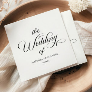 Classic Minimalist Elegant Script Wedding Napkin