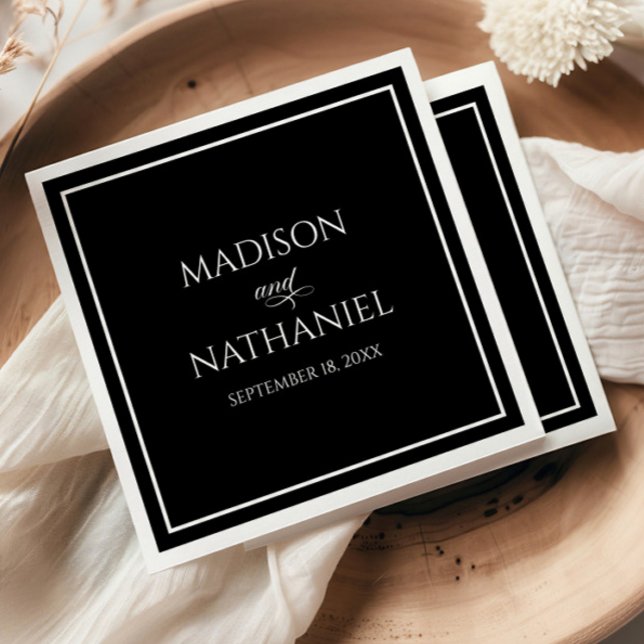 Classic Minimalist Elegant Script Wedding Napkin (Creator Uploaded)